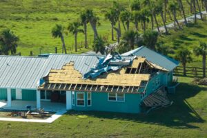 A house has been damaged in hurricane claims.