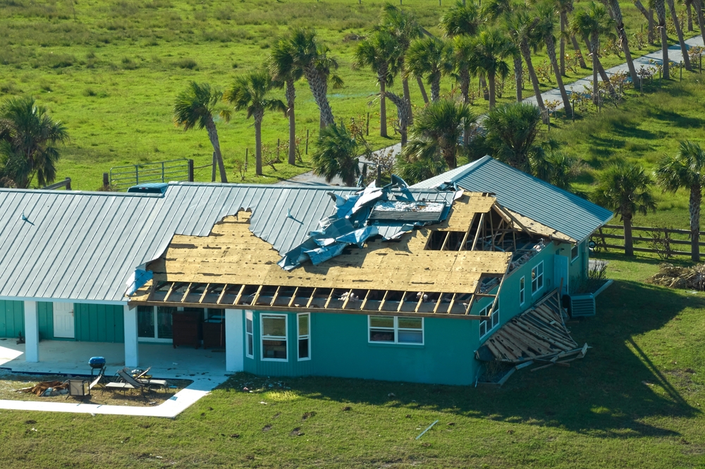 A house has been damaged in hurricane claims.